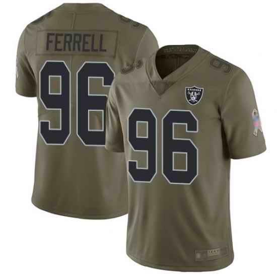 Raiders 96 Clelin Ferrell Olive Men Stitched Football Limited 2017 Salute To Service Jersey